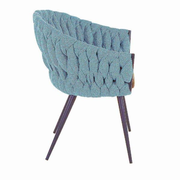Lumisource Braided Matisse Chair in Grey Faux Leather and Blue Fabric - CH-BRAIDMAT BKBU