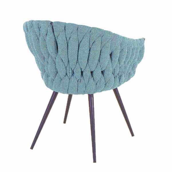Lumisource Braided Matisse Chair in Grey Faux Leather and Blue Fabric - CH-BRAIDMAT BKBU