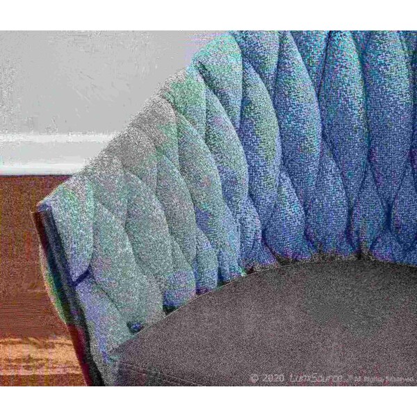 Lumisource Braided Matisse Chair in Grey Faux Leather and Blue Fabric - CH-BRAIDMAT BKBU