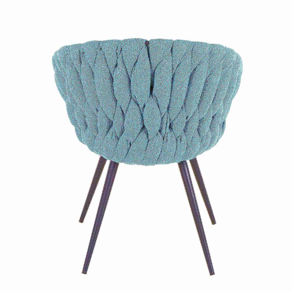 Lumisource Braided Matisse Chair in Grey Faux Leather and Blue Fabric - CH-BRAIDMAT BKBU