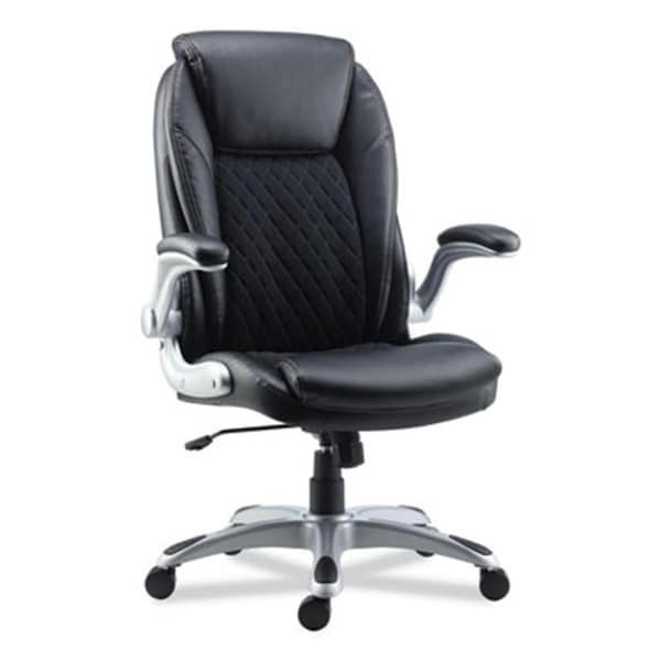 Fine-Line Leithen Bonded Leather Midback Chair, Black - FI3201004