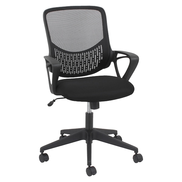 Oif Mesh Executive Chair, 21-1/4", Fixed Arms, Black - MK4718