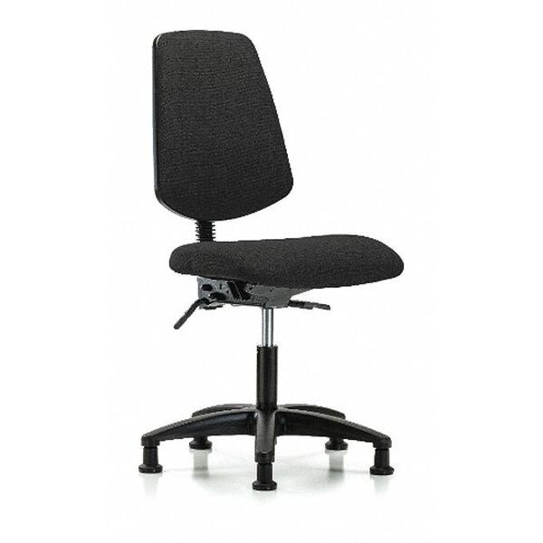 Blue Ridge Ergonomics Desk Chair Fab Desk Chair, Med, Bk, Tilt Glides, Blk, No Arms, 19" to 24" Height, Fabric, Black - BR-FDHCH-MB-RG-T1-A0-RG-F42