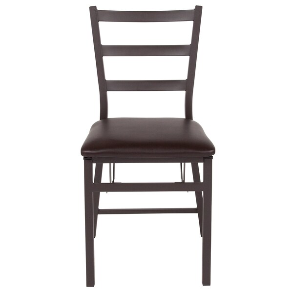 Flash Furniture Hercules Brown Ladderback Folding Chair - CY-180841-GG
