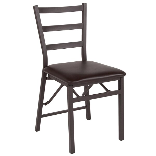 Flash Furniture Hercules Brown Ladderback Folding Chair - CY-180841-GG