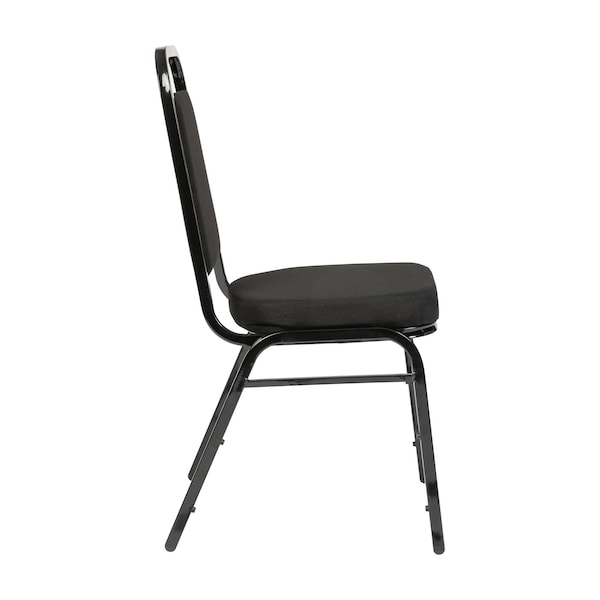 Flash Furniture HERCULES Trapezoidal Back Stacking Banquet Chair w/Black Fabric and 2.5in. Thick Seat, Black, 4PK - 4-FD-BHF-1-BK-BK-GG