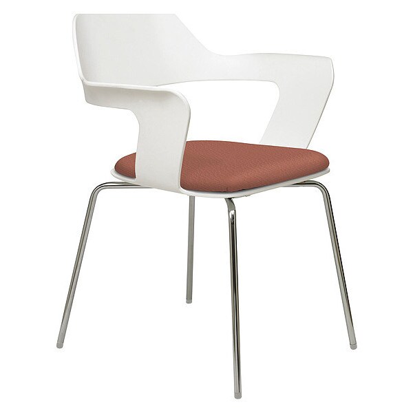 Kfi Stack Chair, Flx Ply Shll, Wht/Chili - 2500-WHITE-CHILI