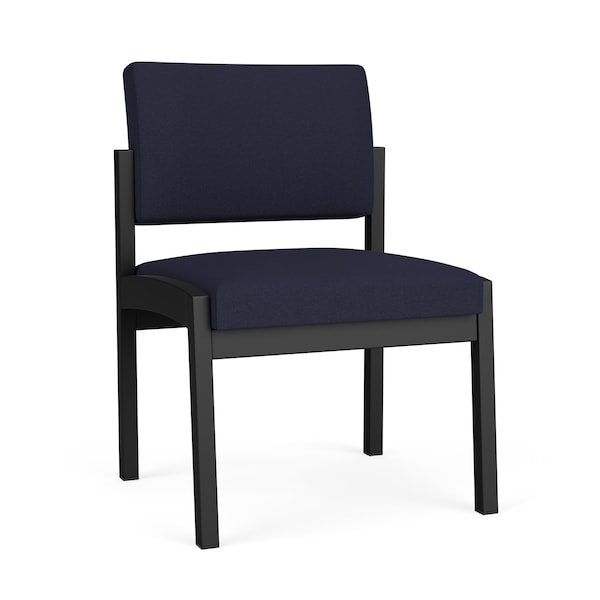 Lesro Lenox Steel Armless Guest Chair, Navy/Midnight Seat, Navy/Midnight Back, 22.5 W 24.5 L 32 H - LS1102