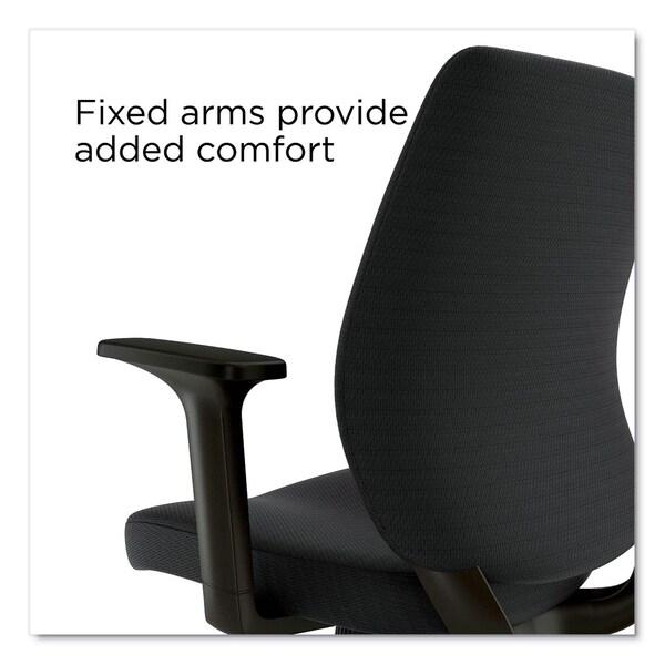 Alera Wessex Ergonomic Fabric Task Chair, 17.13 to 20.83 Seat Height, Black Seat/Back, Black Base - ALEWX4217