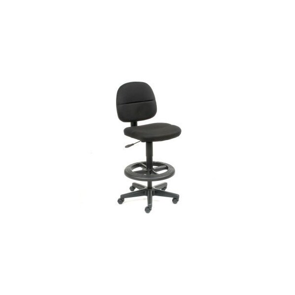Global Equipment Interion  Drafting Stool - Fabric - 360 No 176  Footrest - Black - 516267BK