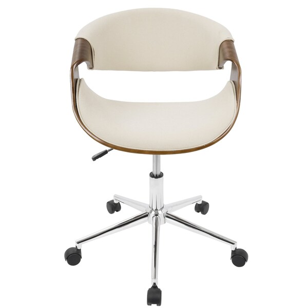 Lumisource Curvo Office Chair in Walnut and Cream - OFC-CURVO WL+CR