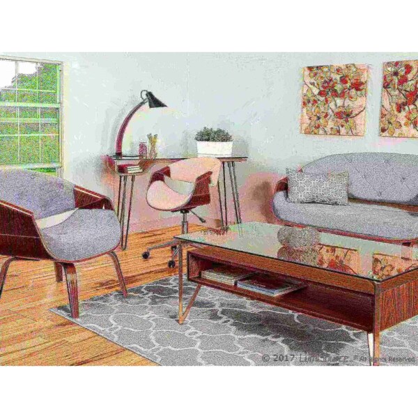Lumisource Curvo Office Chair in Walnut and Cream - OFC-CURVO WL+CR