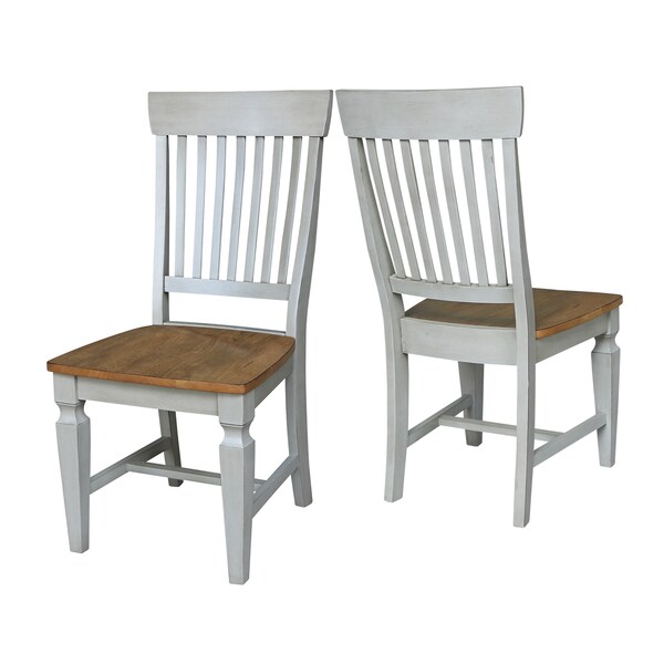 International Concepts Vista Slat Back Chairs, Set of 2, Hickory/stone - C41-65P