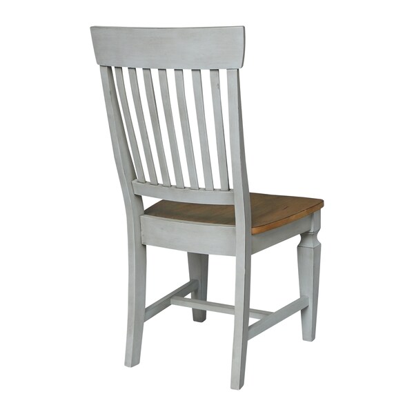 International Concepts Vista Slat Back Chairs, Set of 2, Hickory/stone - C41-65P