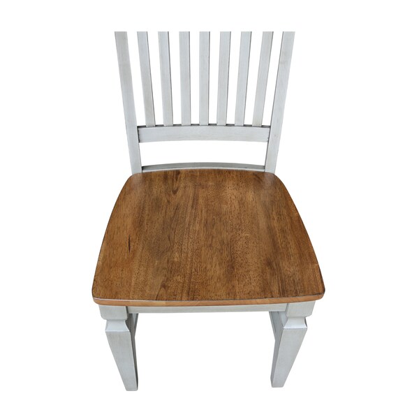 International Concepts Vista Slat Back Chairs, Set of 2, Hickory/stone - C41-65P