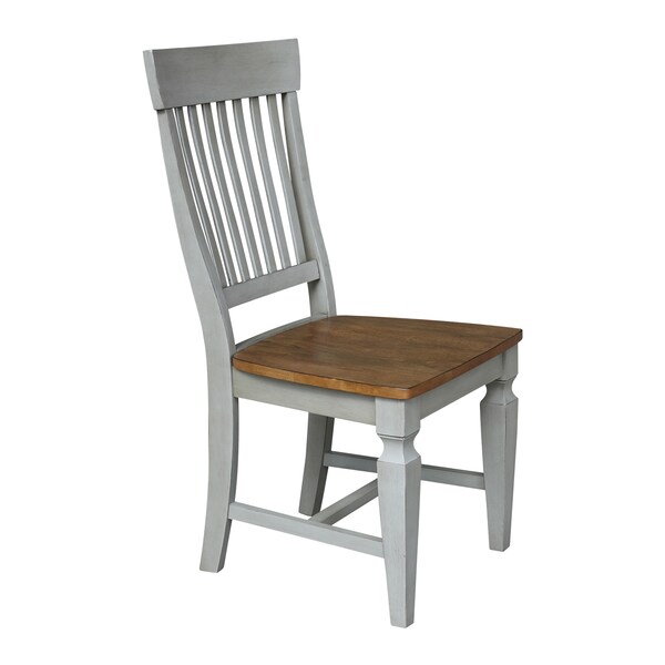 International Concepts Vista Slat Back Chairs, Set of 2, Hickory/stone - C41-65P
