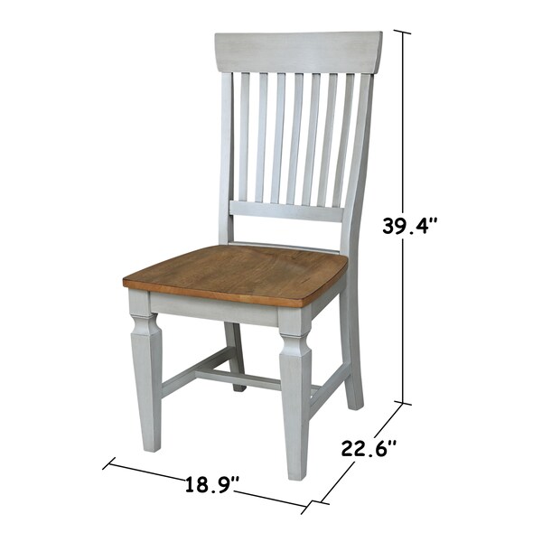 International Concepts Vista Slat Back Chairs, Set of 2, Hickory/stone - C41-65P