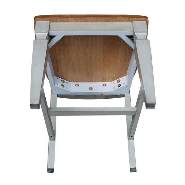 International Concepts Vista Slat Back Chairs, Set of 2, Hickory/stone - C41-65P