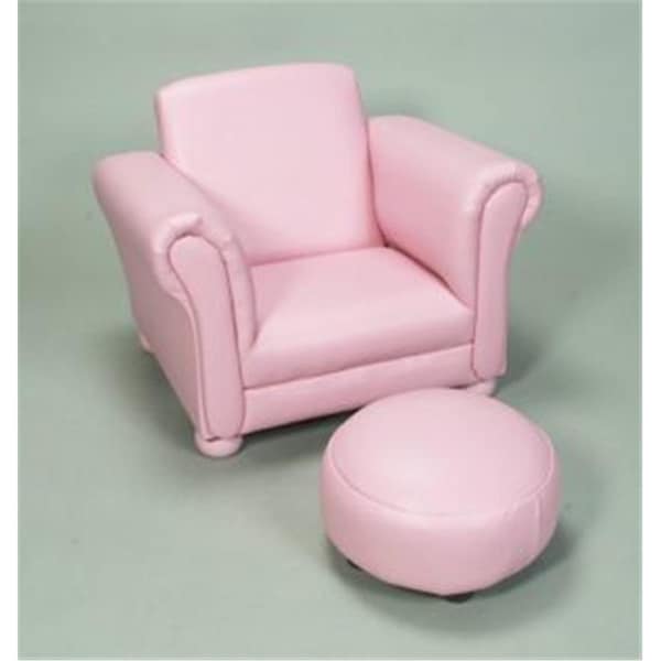 Seatsolutions Upholstered Childs Chair with Ottoman - Pink - SE3507166
