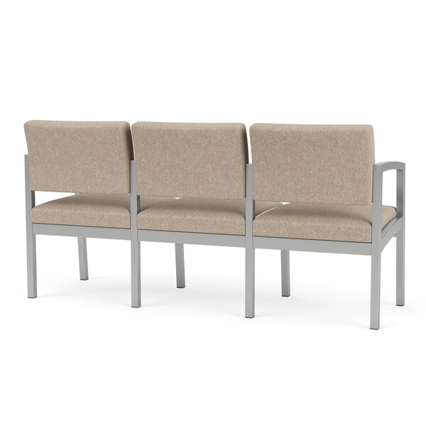 Lesro Stone (Beige) Seat, 3 Seat Sofa, 64.5 W 24.5 L 32 H, Linette Vinyl Seat, Lenox Steel Series - LS3101