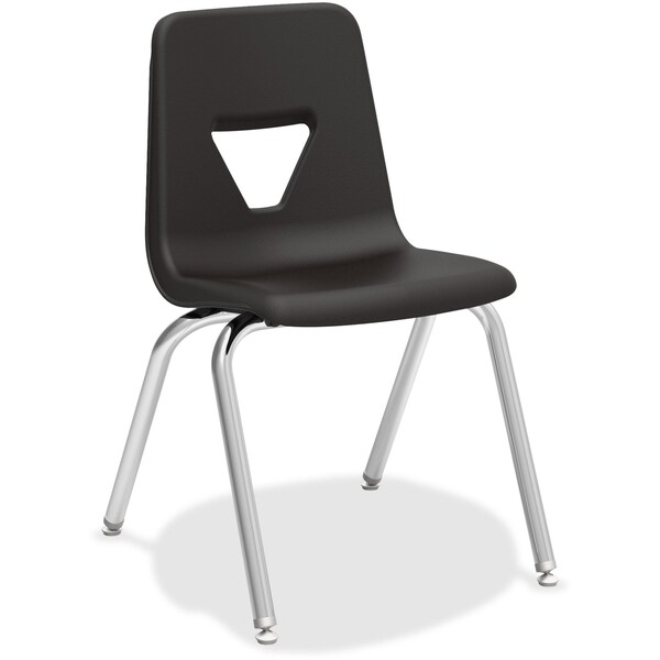 Lorell Student Stack Chairs, 18" Seat-Height, Black, 4 ct - LLR99891