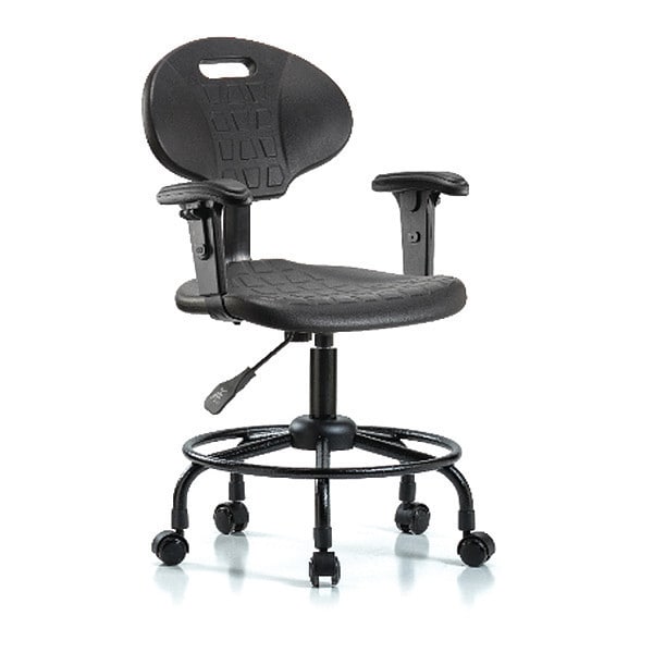 Blue Ridge Ergonomics Desk Chair Erie Desk Chair, RT, AA, Casters, Adjustable Arms, 21-1/2" to 26-1/2" Height, Black; Blue - BR-TPDHCH-RT-A1-RC