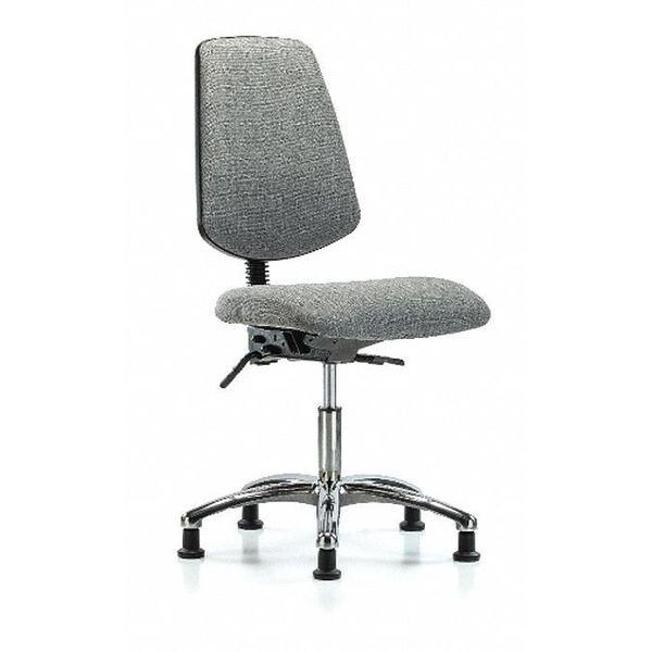 Blue Ridge Ergonomics Desk Chair Fab Desk Chair, Med, Bk, Glds, Gry, No Arms, 19" to 24" Height, Fabric, Grey - BR-FDHCH-MB-CR-T1-A0-RG-F44