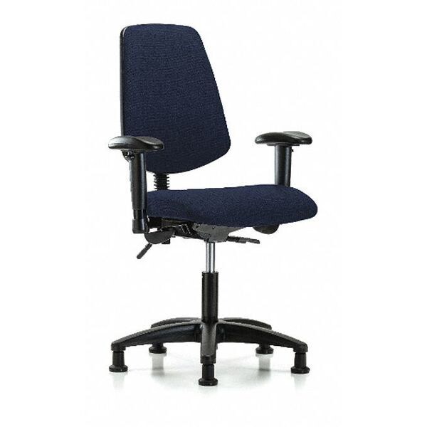 Blue Ridge Ergonomics Desk Chair Fab Desk Chair, Med, Bk, Tilt AA Glds, Navy, Adjustable Arms, 19" to 24" Height, Fabric - BR-FDHCH-MB-RG-T1-A1-RG-F45