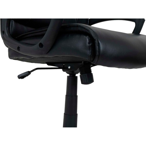 Global Industrial Bonded Leather Executive Office Chair With Arms, Black - 277423-AM