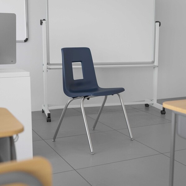 Flash Furniture Advantage Navy Student Stack School Chair, 18" - ADV-SSC-18NAVY