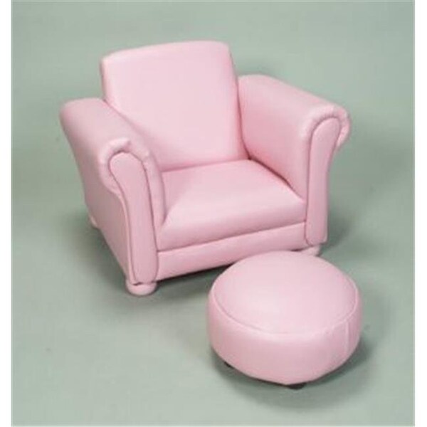 Giftmark Giftmark 6705P Upholstered Chair with Ottoman Pink - 6705P