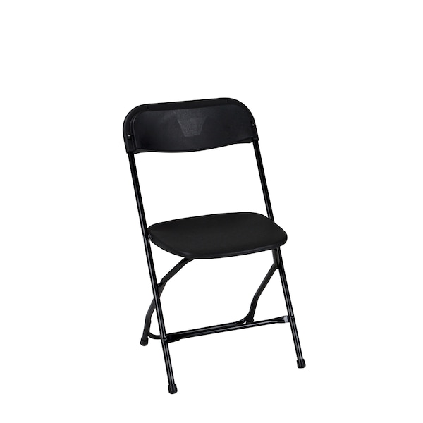 Zown Folding Chair, Stacking, Resin, Black, Banquet, PK8 - 60540BLK8E