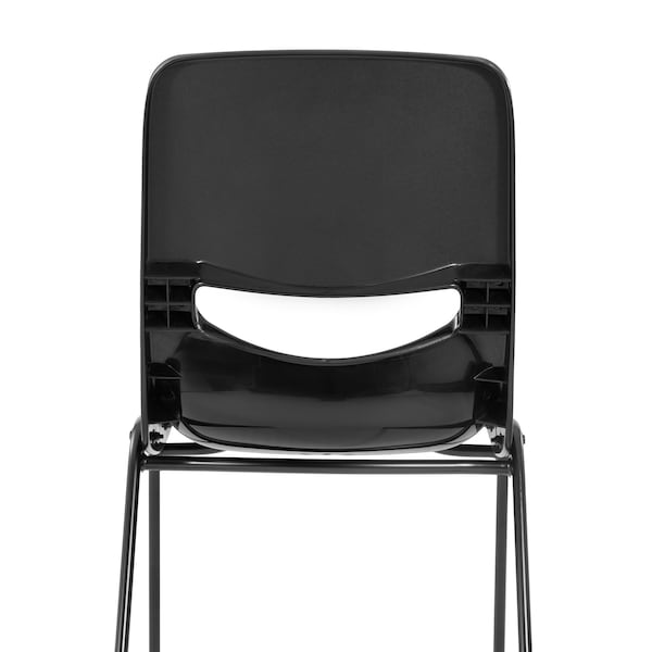 Flash Furniture HERCULES HD Comfort Classroom Stack Chair w/Powder-Coated Frame and Black Ergonomic Back and Seat - SF-CH003-BLK-BLK-GG