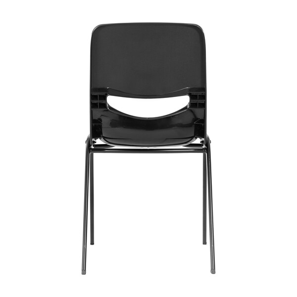 Flash Furniture HERCULES HD Comfort Classroom Stack Chair w/Powder-Coated Frame and Black Ergonomic Back and Seat - SF-CH003-BLK-BLK-GG