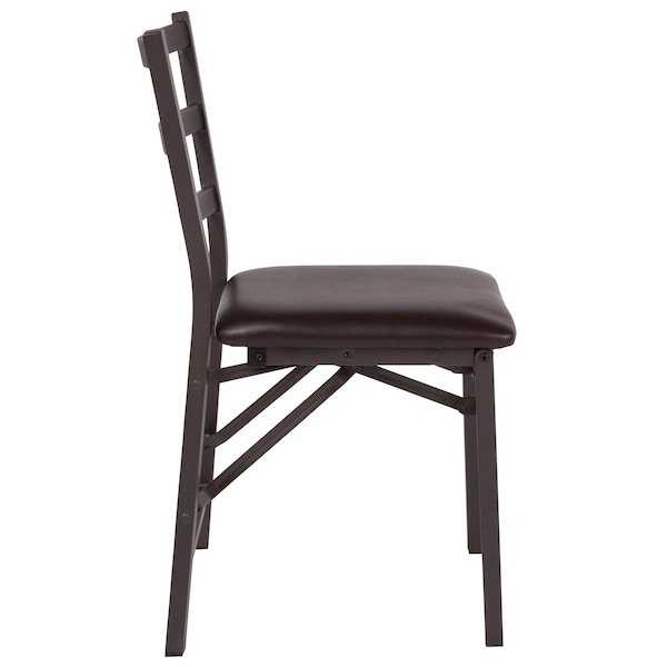 Flash Furniture Brown Ladderback Folding Chair - 2-CY-180841-GG