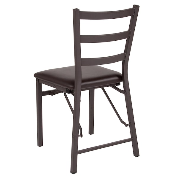 Flash Furniture Brown Ladderback Folding Chair - 2-CY-180841-GG
