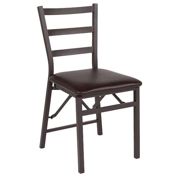 Flash Furniture Brown Ladderback Folding Chair - 2-CY-180841-GG