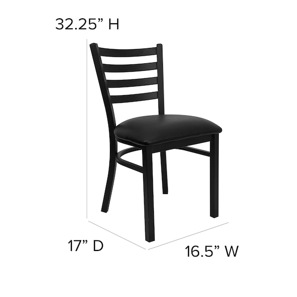 Flash Furniture Black Ladder Chair-Black Seat - 2-XU-DG694BLAD-BLKV-GG