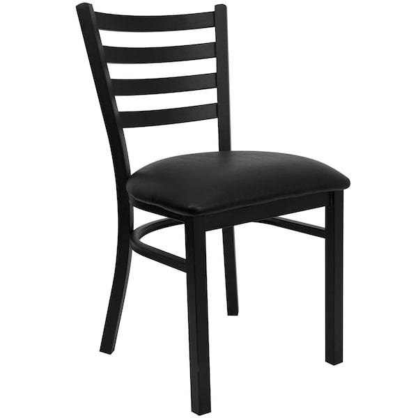 Flash Furniture Black Ladder Chair-Black Seat - 2-XU-DG694BLAD-BLKV-GG