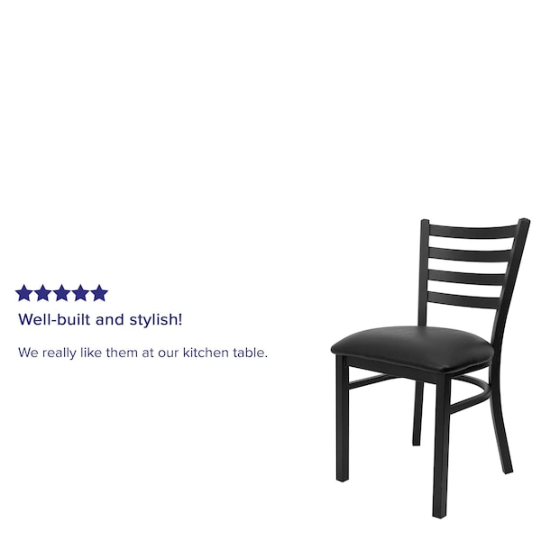 Flash Furniture Black Ladder Chair-Black Seat - 2-XU-DG694BLAD-BLKV-GG