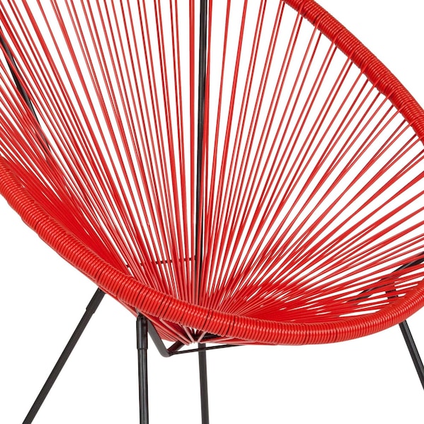 Flash Furniture Contemporary Chair Valencia Red Bungee Oval Lounge Chair, 11-1/2" Height, Red - TLH-094-RED-GG