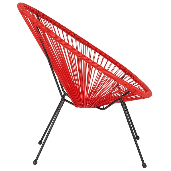 Flash Furniture Contemporary Chair Valencia Red Bungee Oval Lounge Chair, 11-1/2" Height, Red - TLH-094-RED-GG