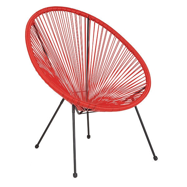 Flash Furniture Contemporary Chair Valencia Red Bungee Oval Lounge Chair, 11-1/2" Height, Red - TLH-094-RED-GG