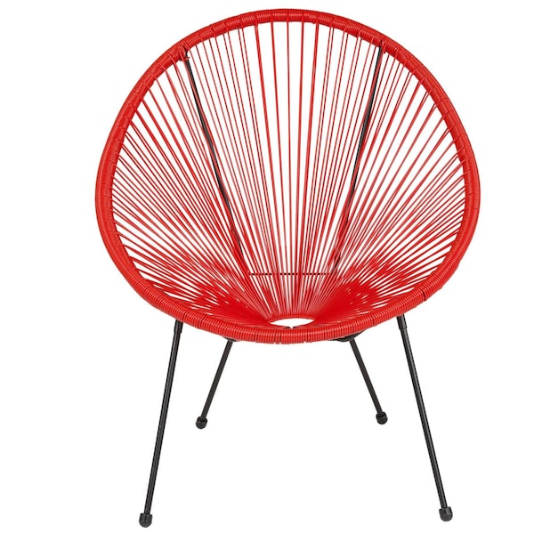 Flash Furniture Contemporary Chair Valencia Red Bungee Oval Lounge Chair, 11-1/2" Height, Red - TLH-094-RED-GG