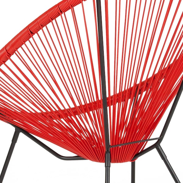 Flash Furniture Contemporary Chair Valencia Red Bungee Oval Lounge Chair, 11-1/2" Height, Red - TLH-094-RED-GG