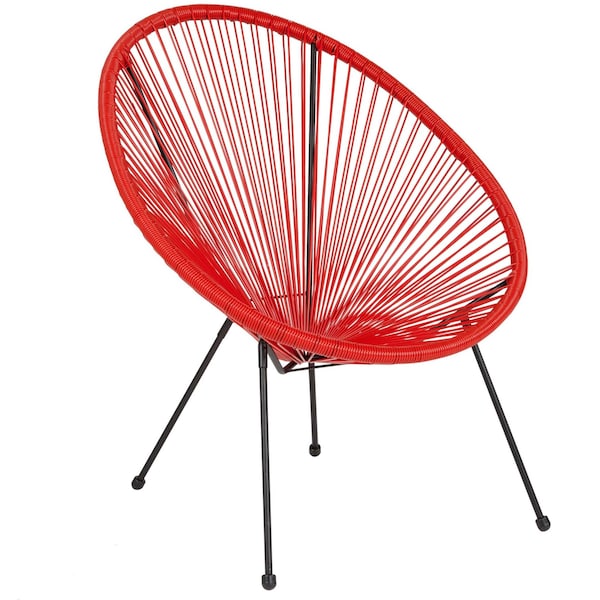 Flash Furniture Contemporary Chair Valencia Red Bungee Oval Lounge Chair, 11-1/2" Height, Red - TLH-094-RED-GG