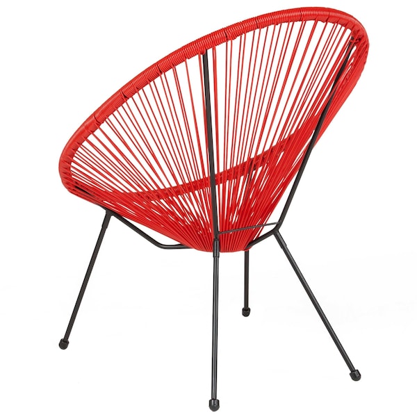 Flash Furniture Contemporary Chair Valencia Red Bungee Oval Lounge Chair, 11-1/2" Height, Red - TLH-094-RED-GG