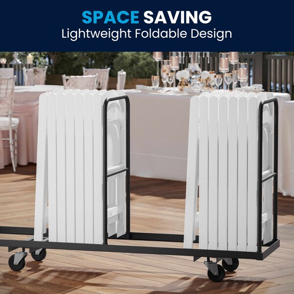 Flash Furniture 4PK Commercial Grade White Plastic Folding Chairs - 4-LE-L-3-W-WH-GG