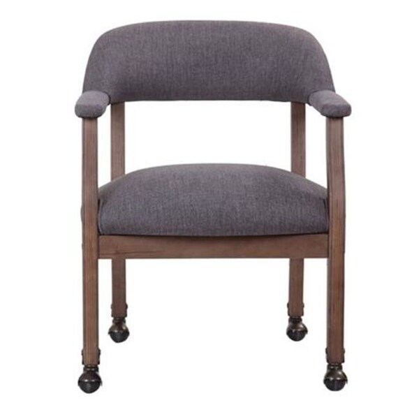 Guest Room Slate Grey Captains Chair; W - Antique Casters - GU980388