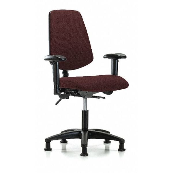 Blue Ridge Ergonomics Desk Chair Fab Desk Chair, Med, Bk, AA, Glides, Bur, Adjustable Arms, 19" to 24" Height, Fabric - BR-FDHCH-MB-RG-T0-A1-RG-F41